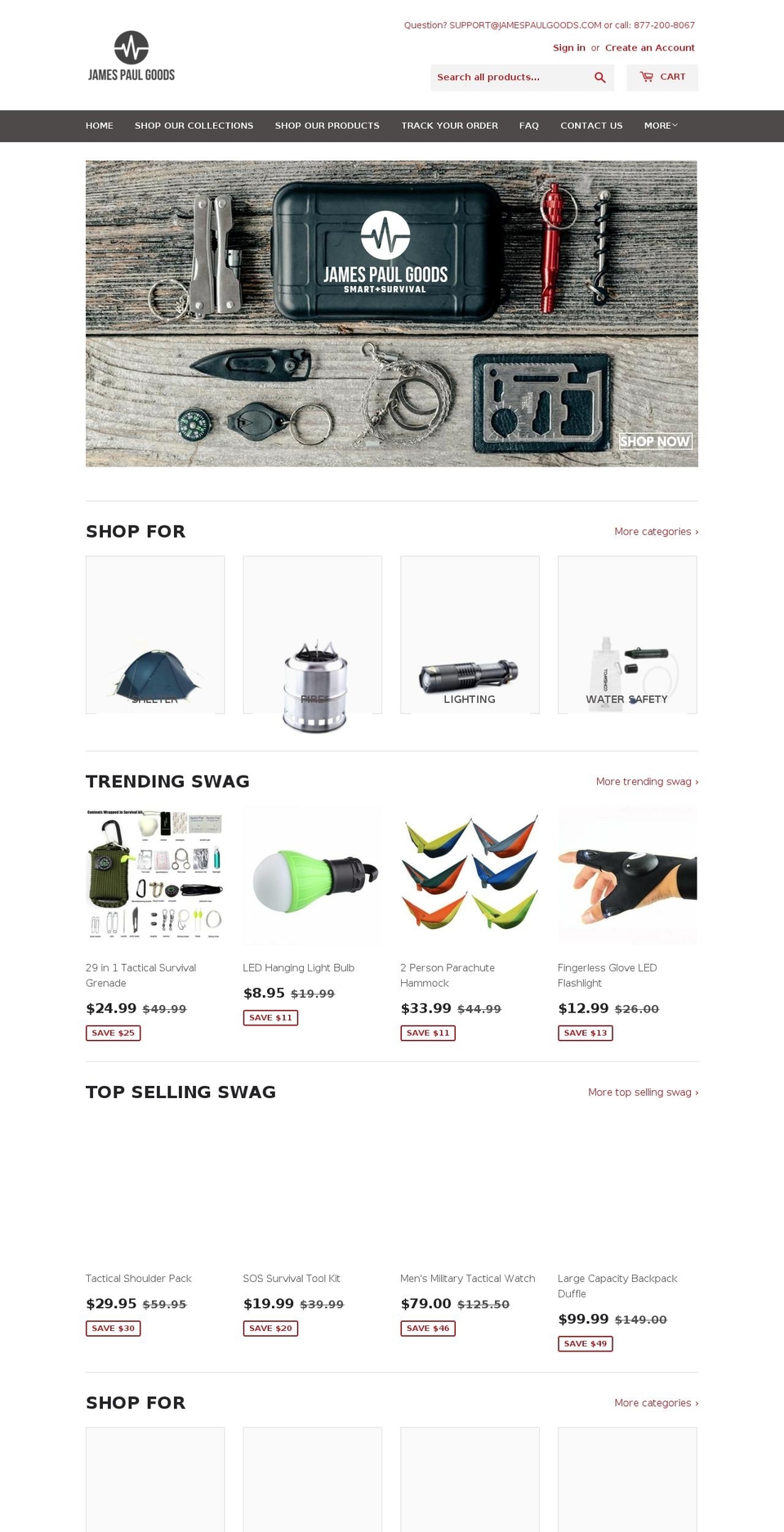 jamespaulgoods.com shopify website screenshot