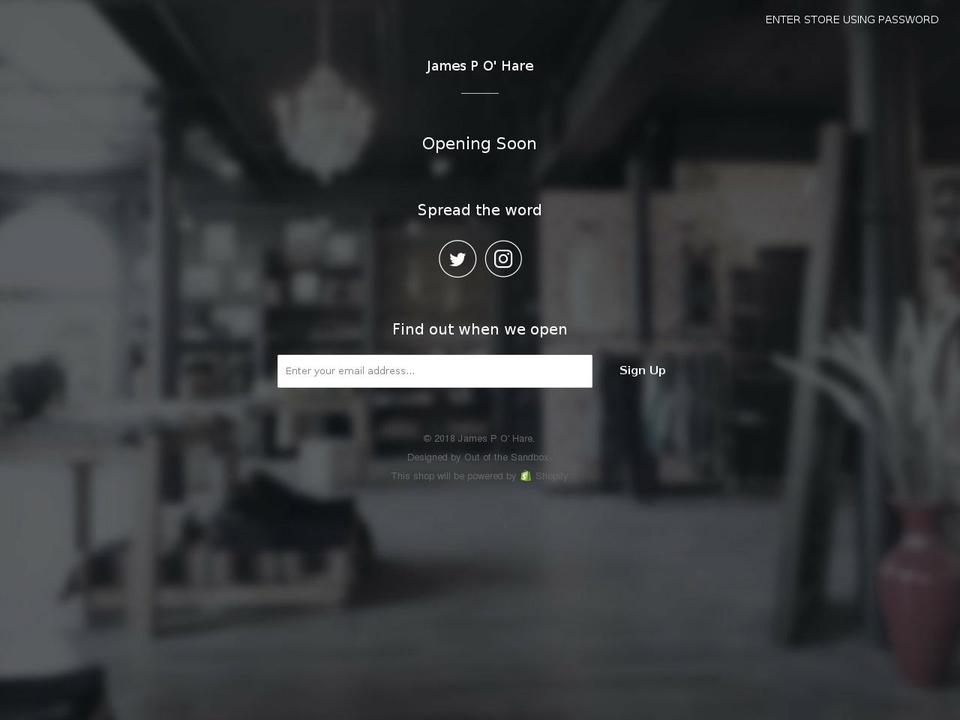jamespohare.com — Shopify storefront screenshot