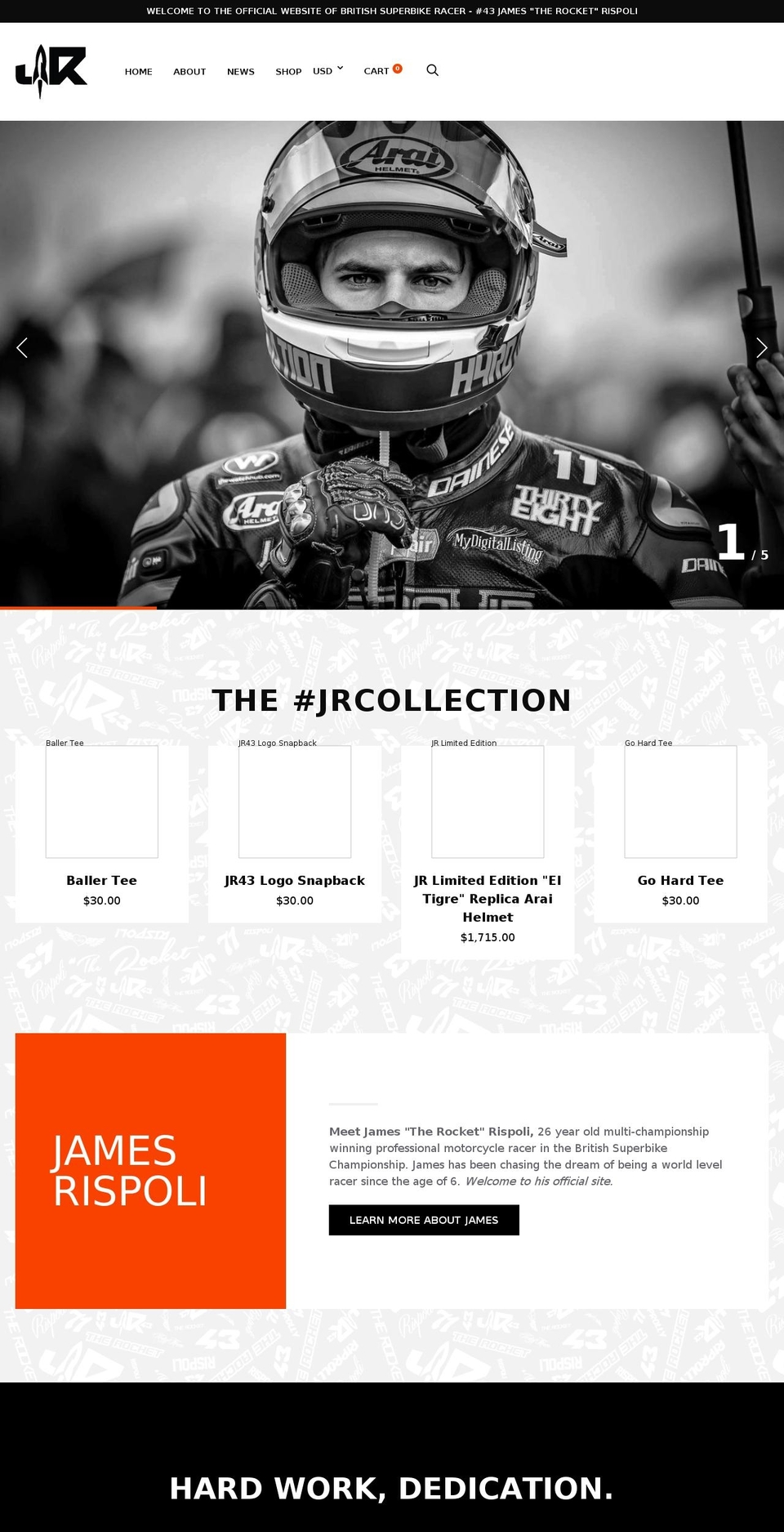 jamesrispoli.com shopify website screenshot