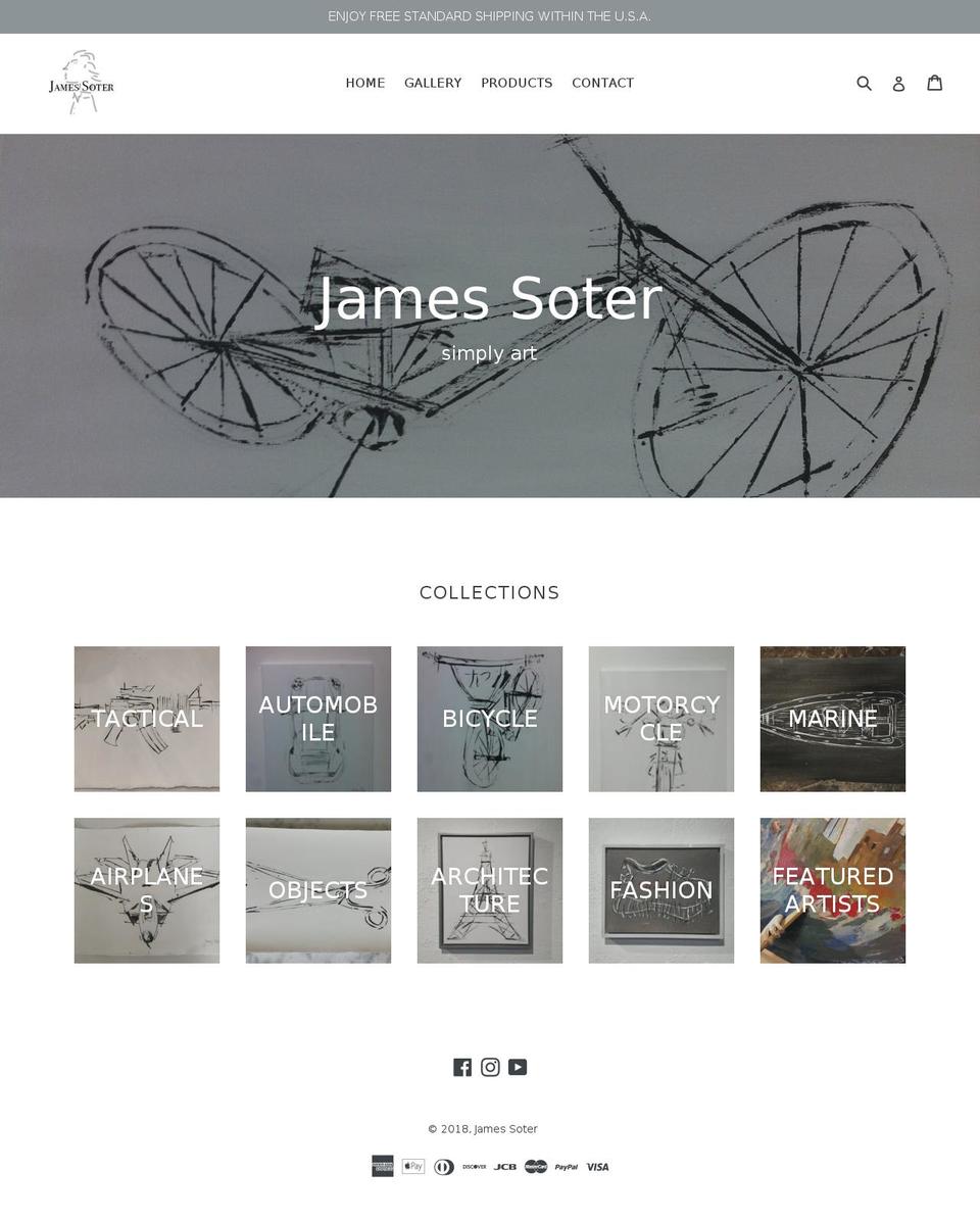 jamessoter.com — Shopify storefront screenshot