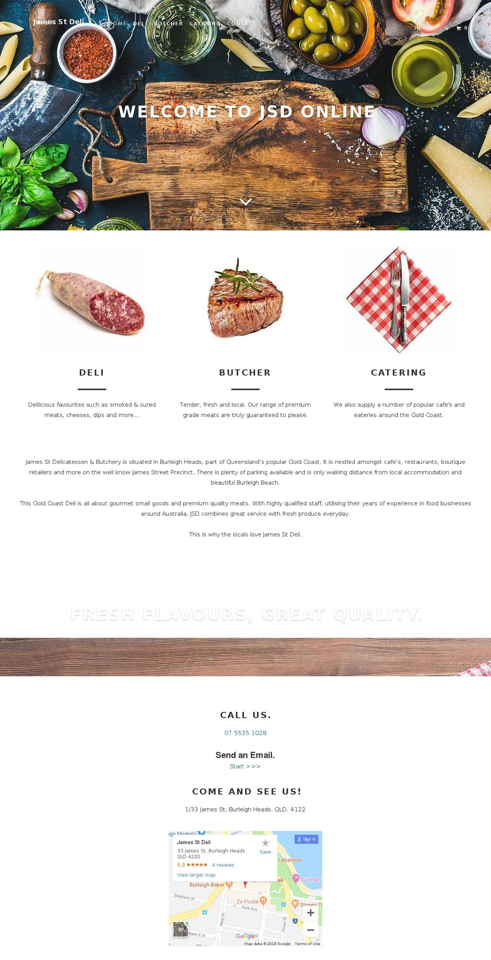 jamesstdeli.com — Shopify storefront screenshot