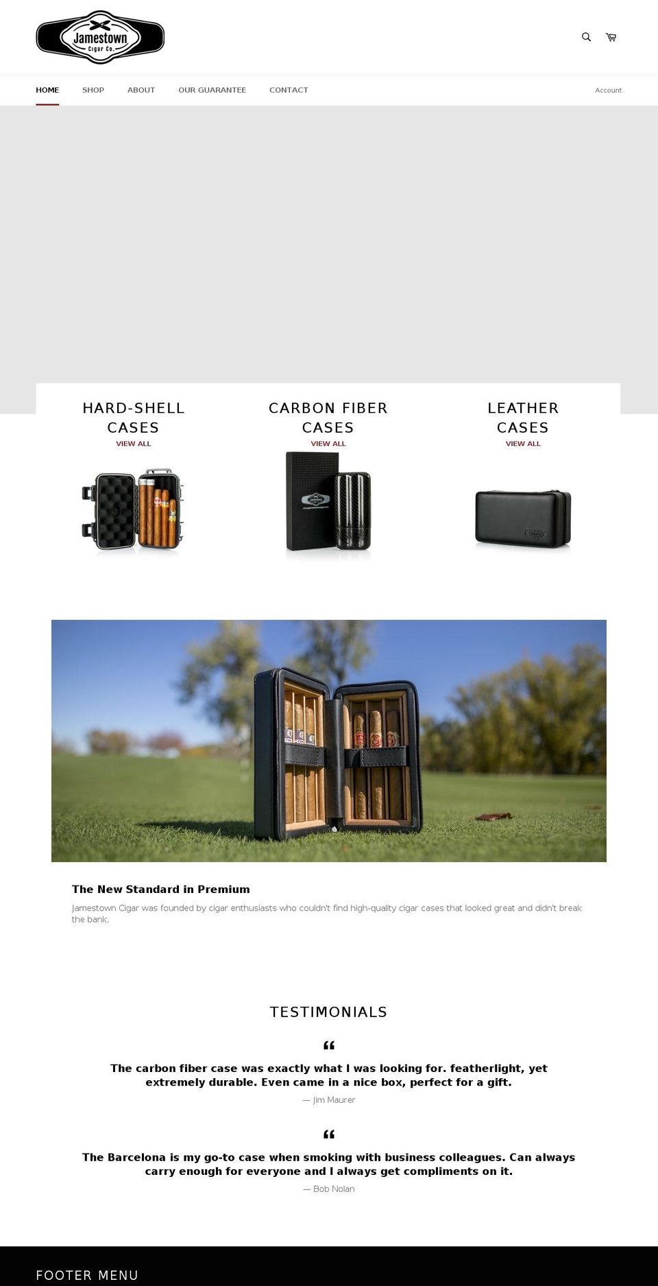 jamestowncigar.com — Shopify storefront screenshot
