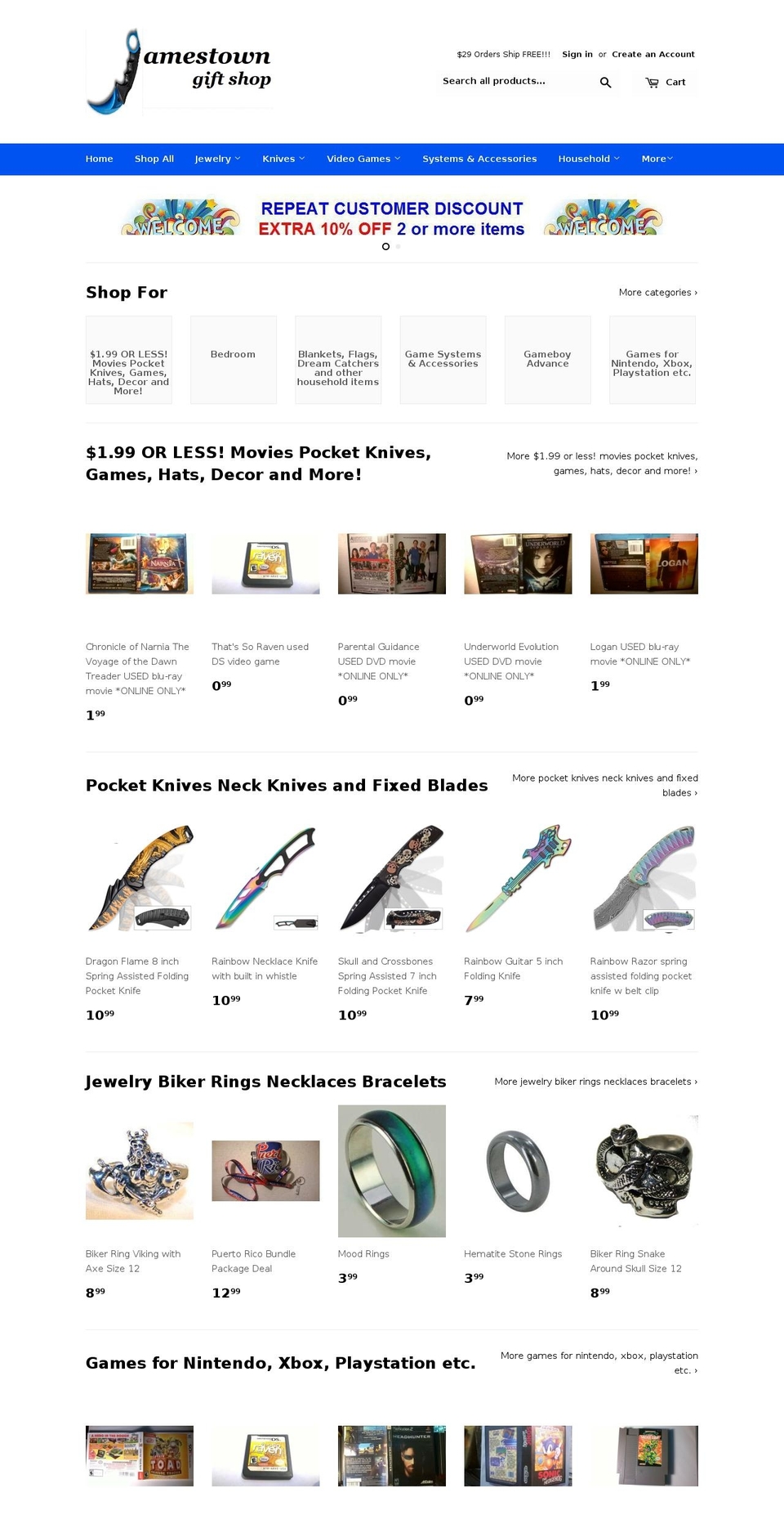 jamestowngiftshop.com shopify website screenshot