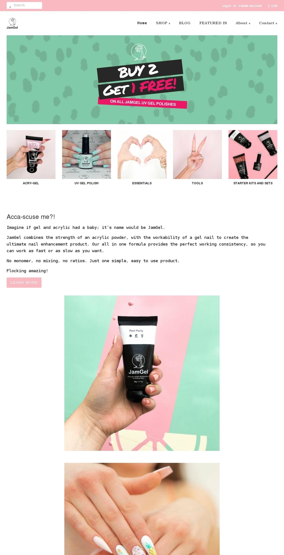 jamgel.ca shopify website screenshot