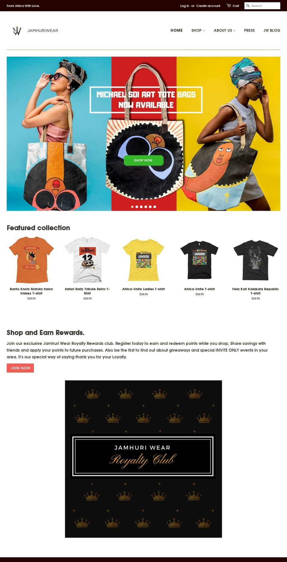 jamhuriwear.com shopify website screenshot