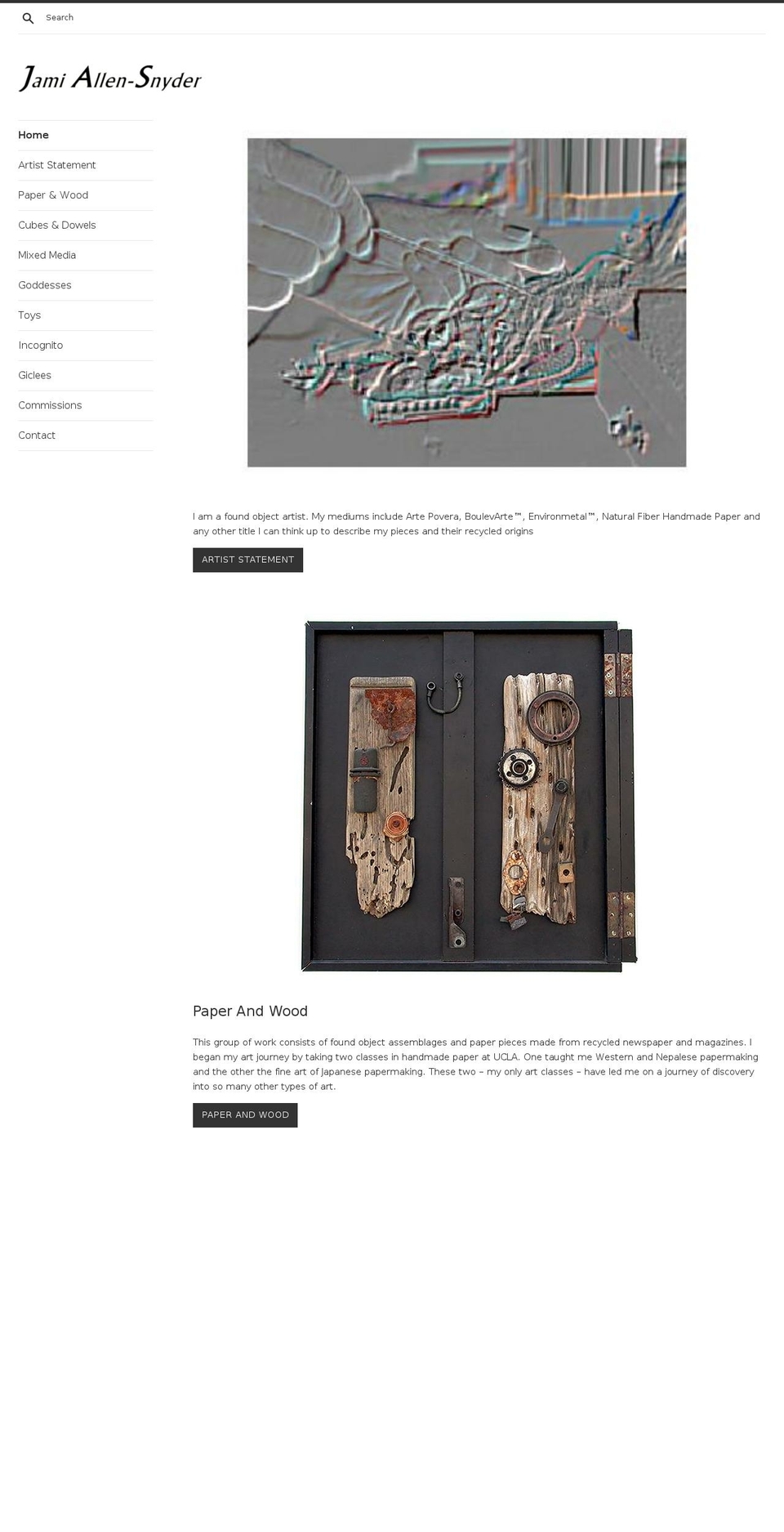 jamiallensnyder.net shopify website screenshot