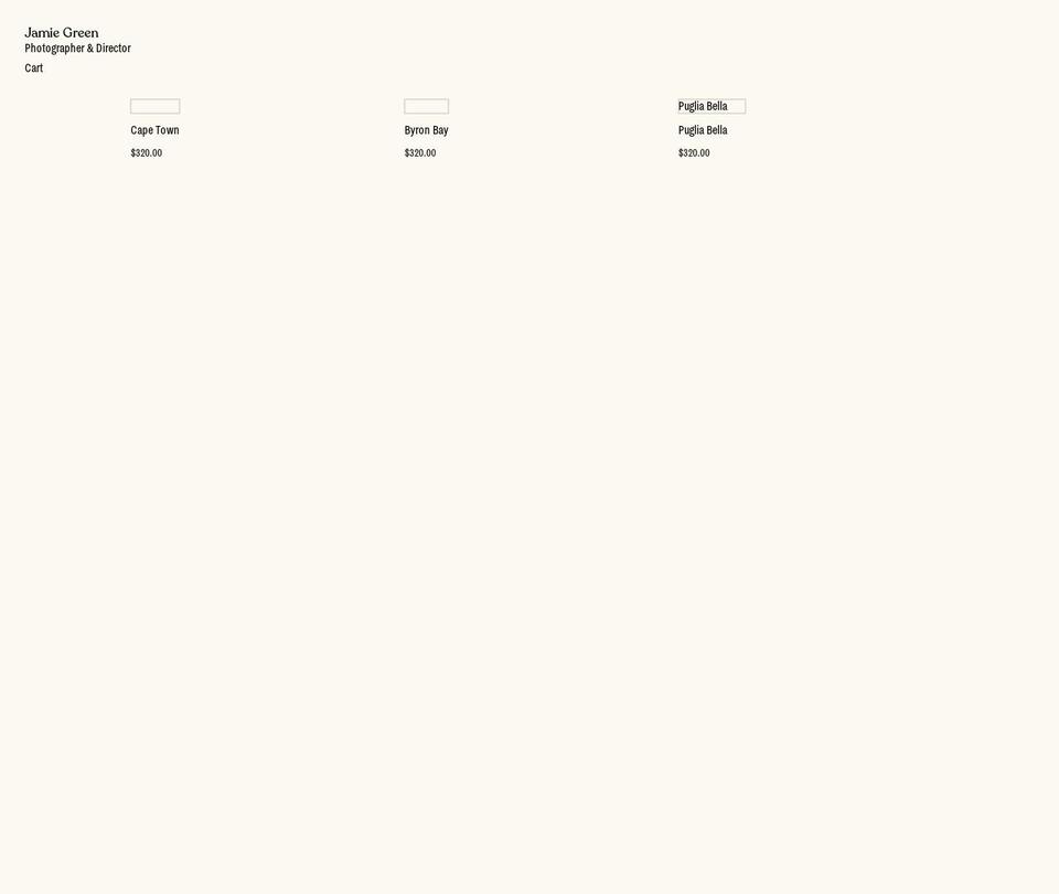 jamie-green.myshopify.com shopify website screenshot