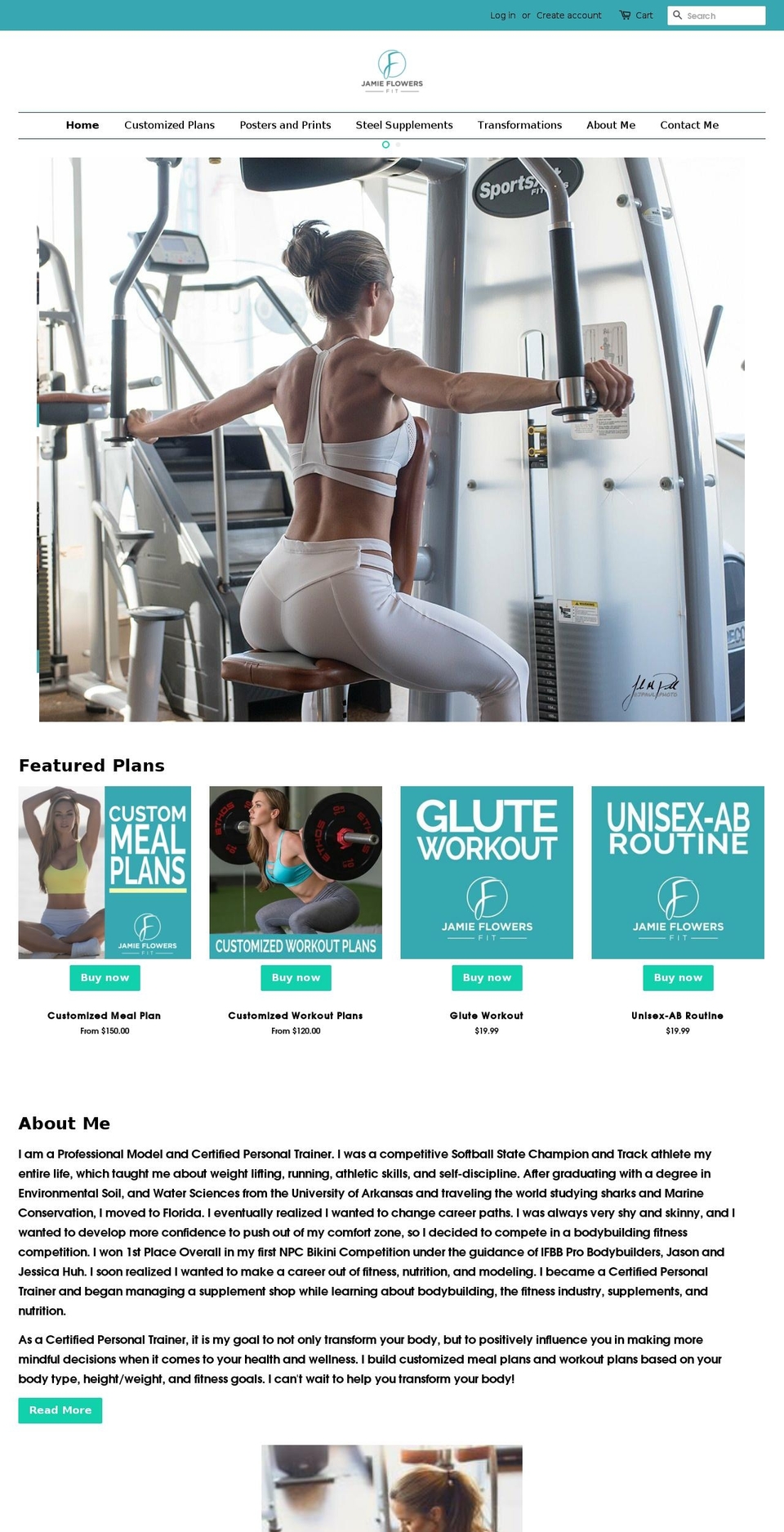 jamieflowersfit.com — Shopify storefront screenshot