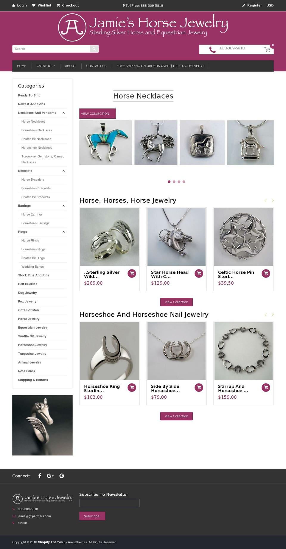 handy-1-3 Shopify theme site example jamiehorsejewelry.com