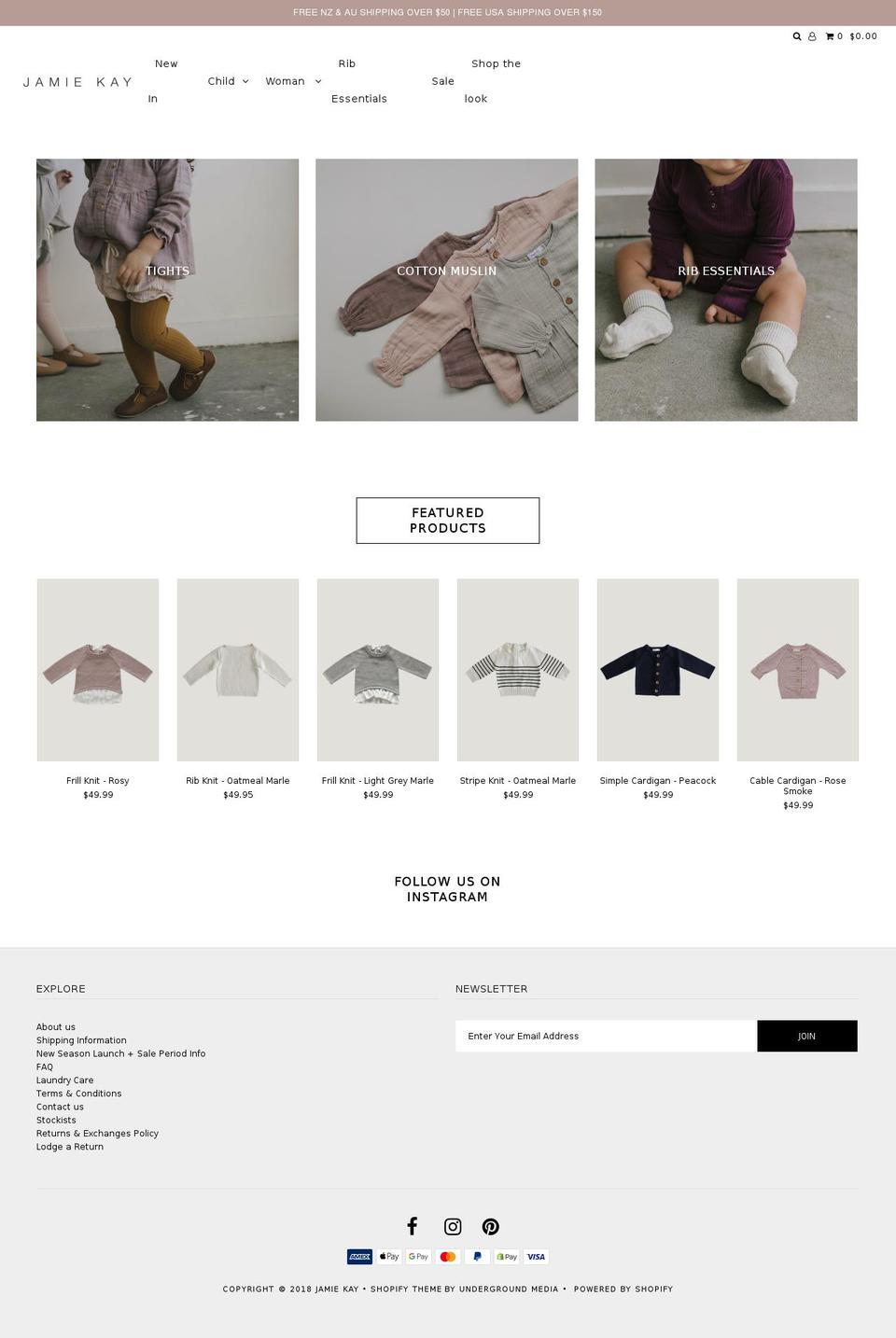jamiekay.com — Shopify storefront screenshot
