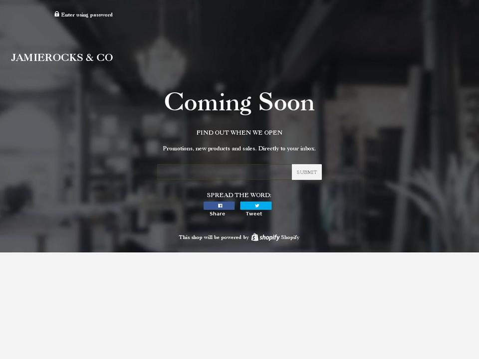 jamierocks.com — Shopify storefront screenshot