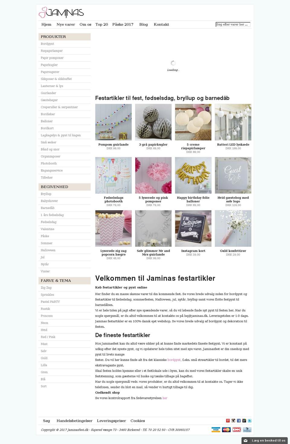 jaminasfest.dk shopify website screenshot