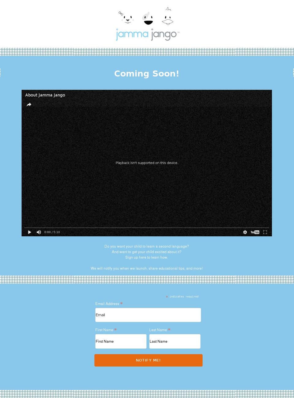 jammajango.com shopify website screenshot