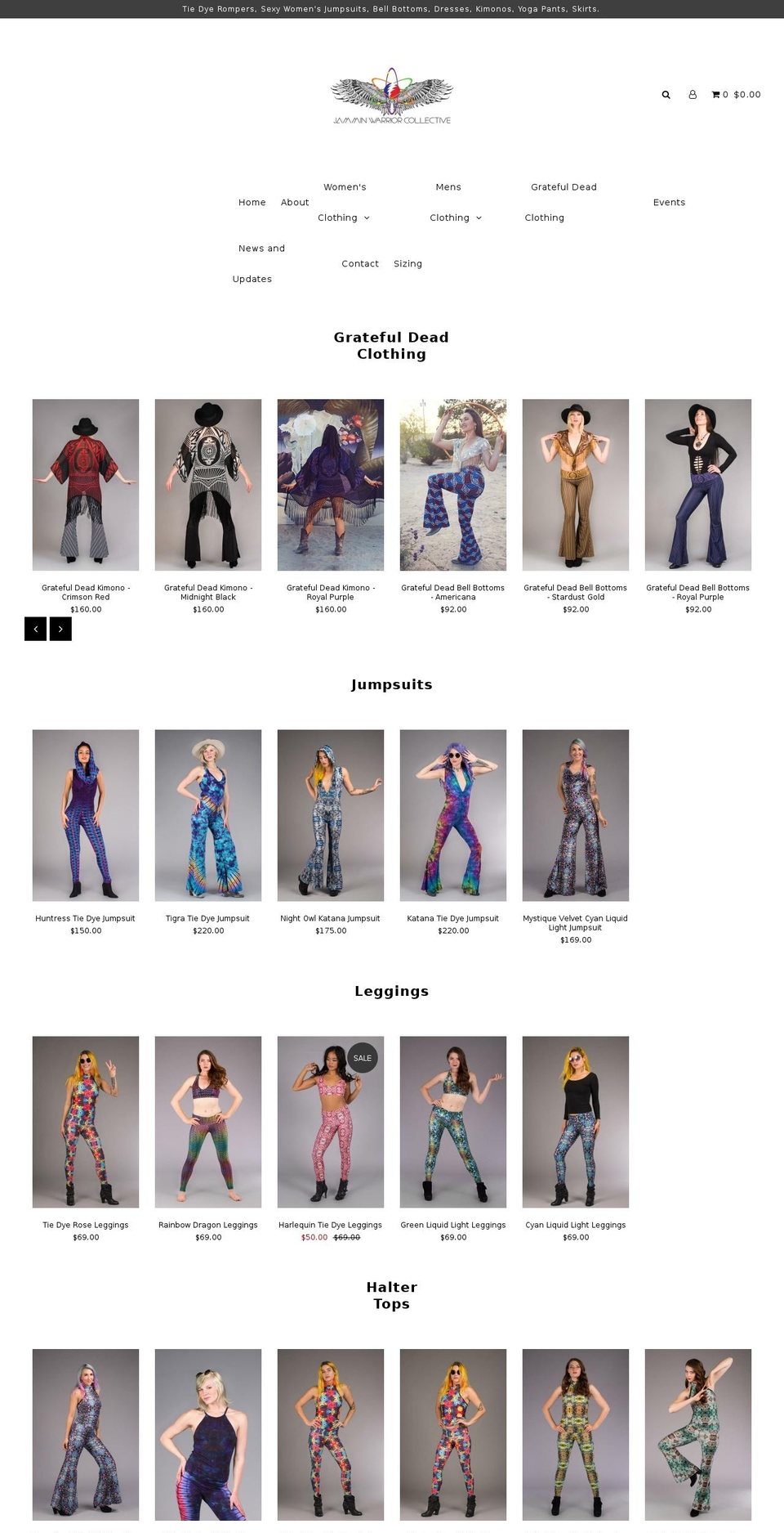 jamminwarriorcollective.com — Shopify storefront screenshot