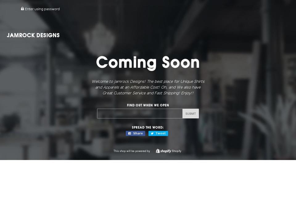 jamrockdesigns.com shopify website screenshot