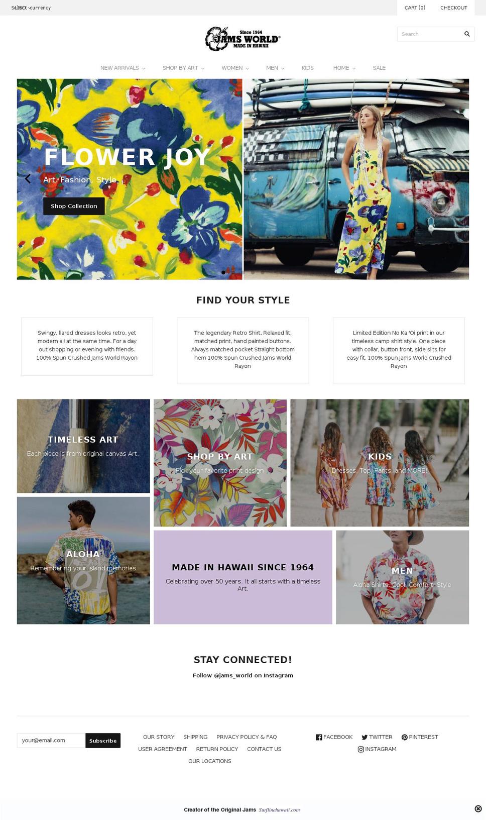 jamsworld.com shopify website screenshot