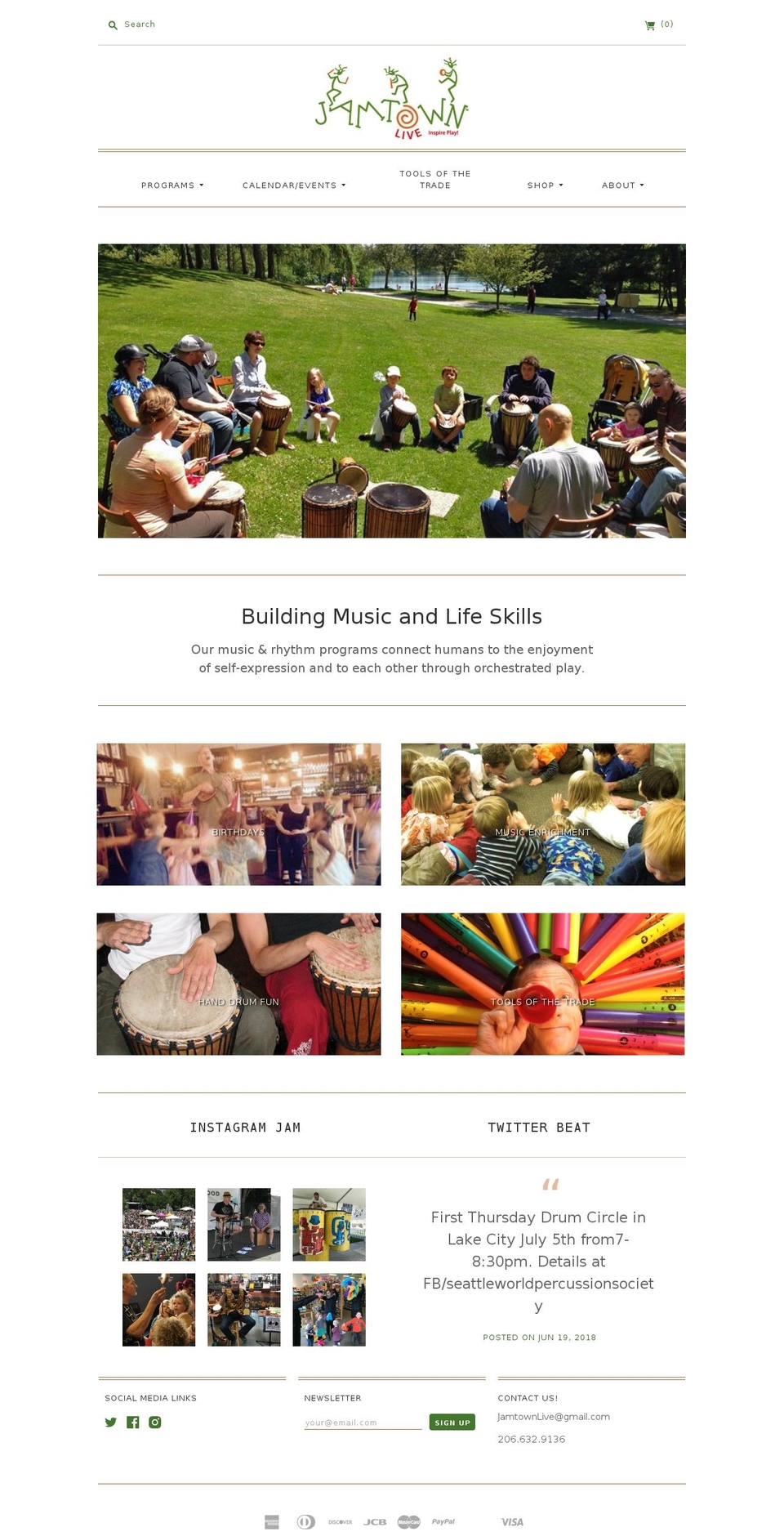 jamtownlive.com shopify website screenshot