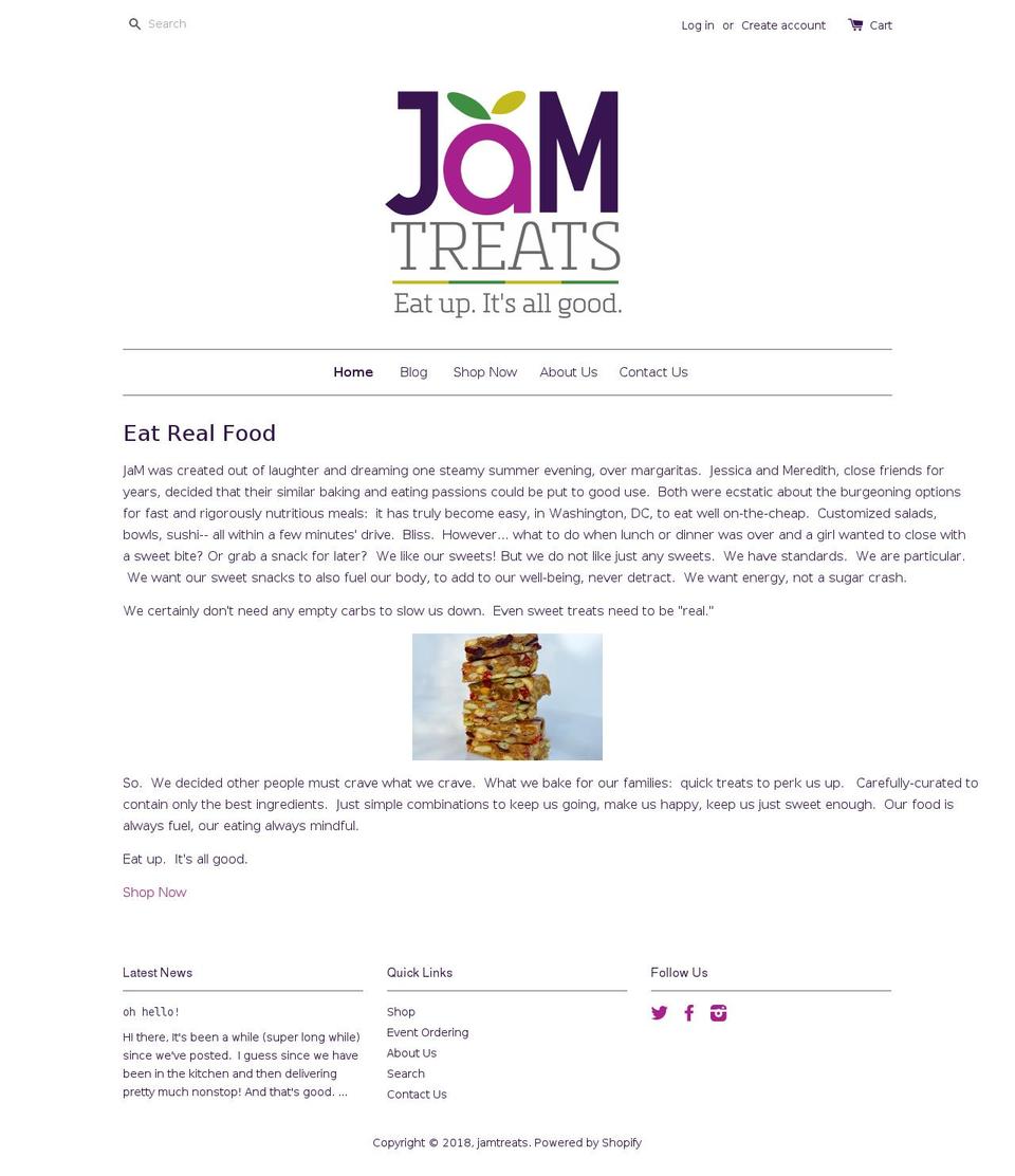 jamtreats.com — Shopify storefront screenshot