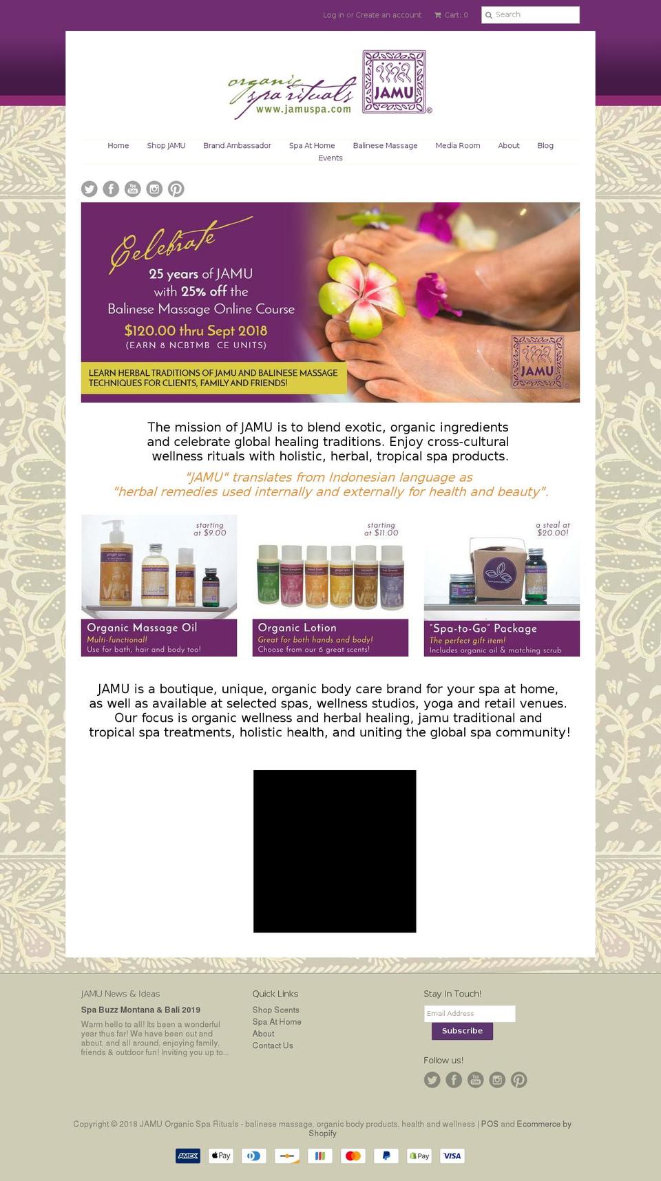jamuspa.net shopify website screenshot
