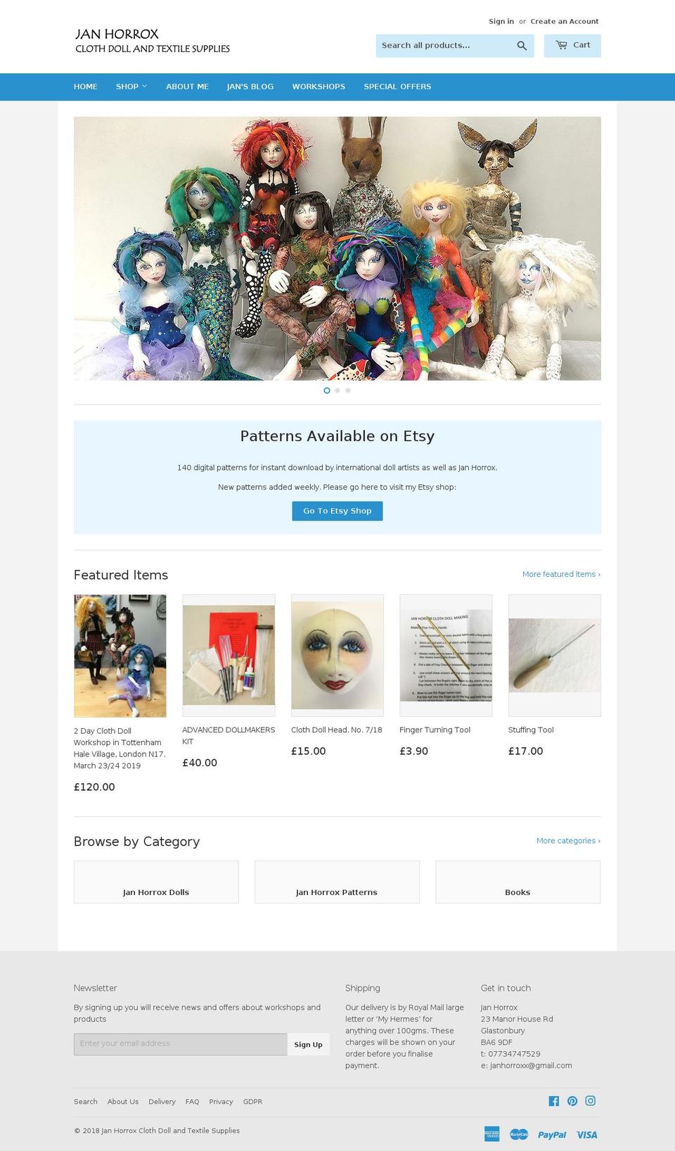 jan-horrox.com — Shopify storefront screenshot