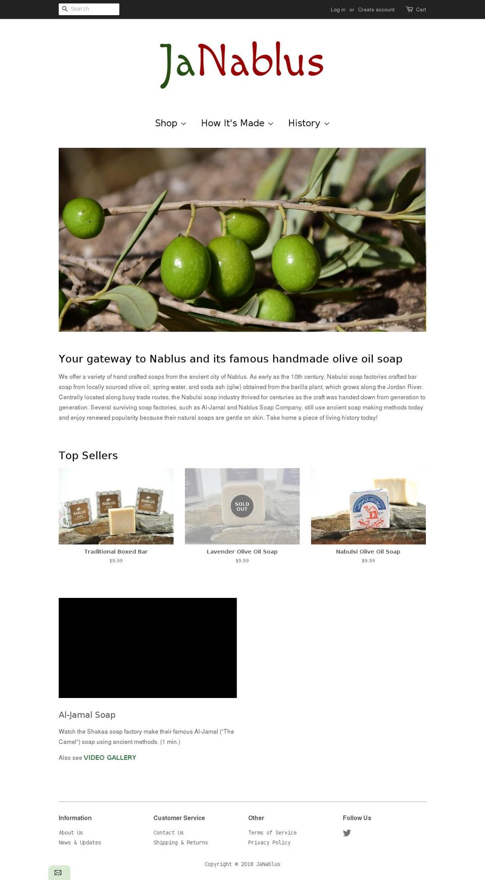 janablus.com — Shopify storefront screenshot