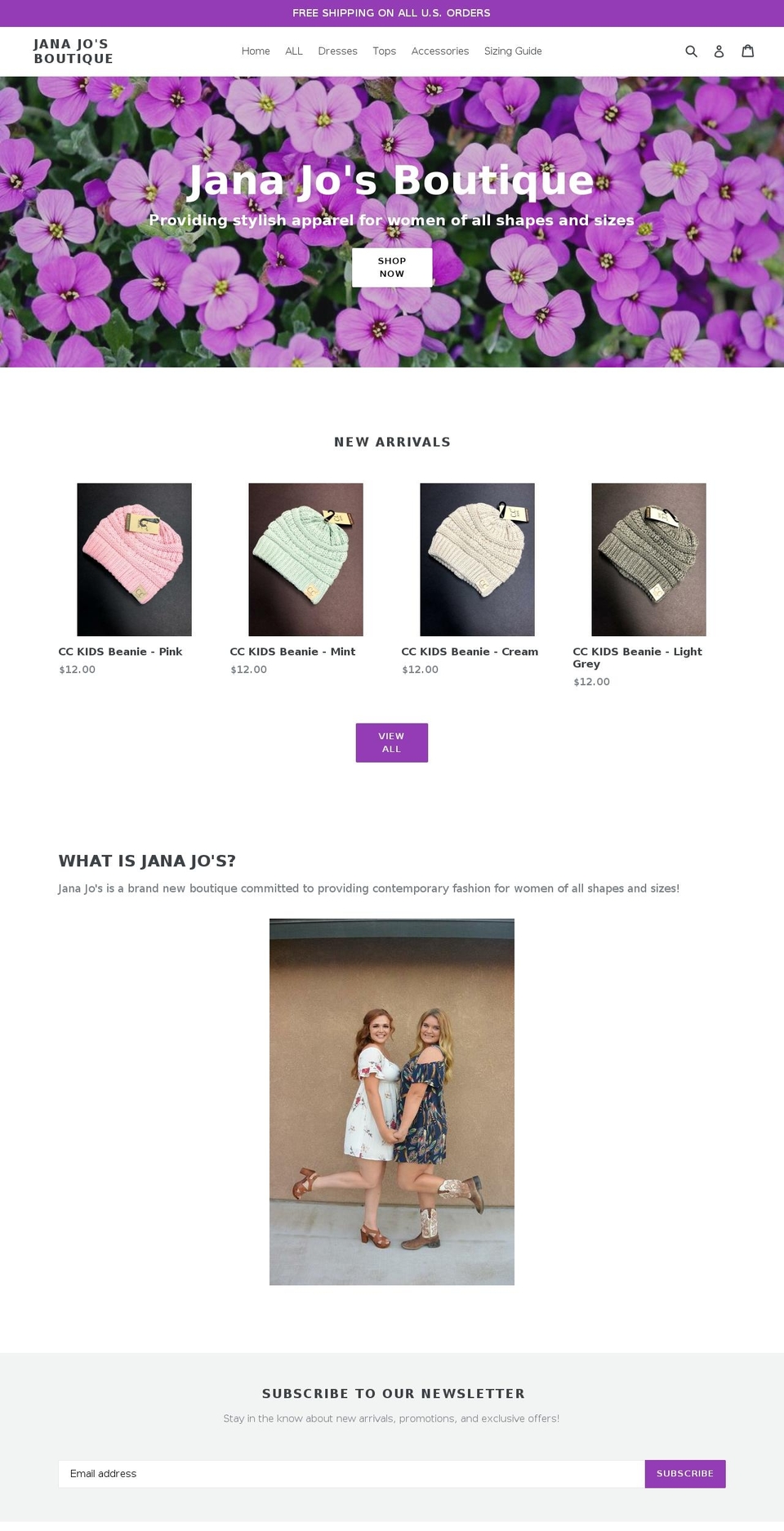 janajosboutique.com — Shopify storefront screenshot