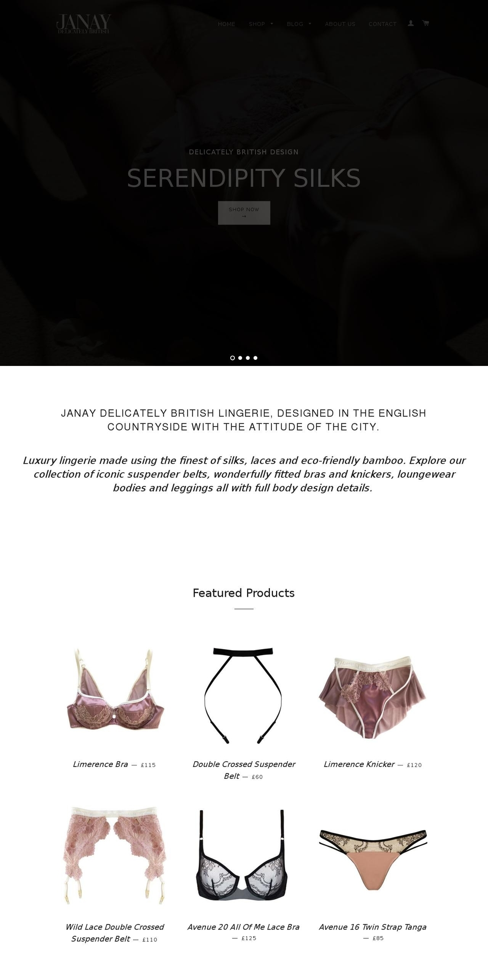 janay.co.uk shopify website screenshot