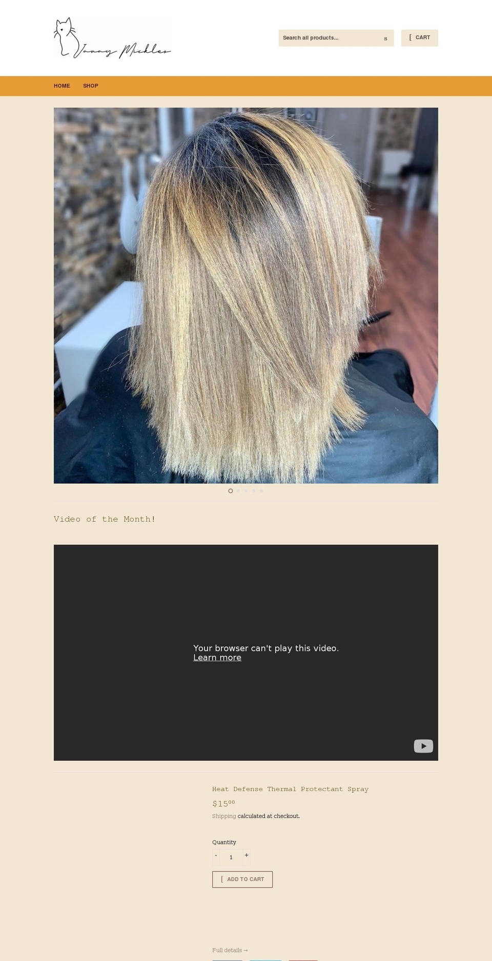 janaymickles.com shopify website screenshot
