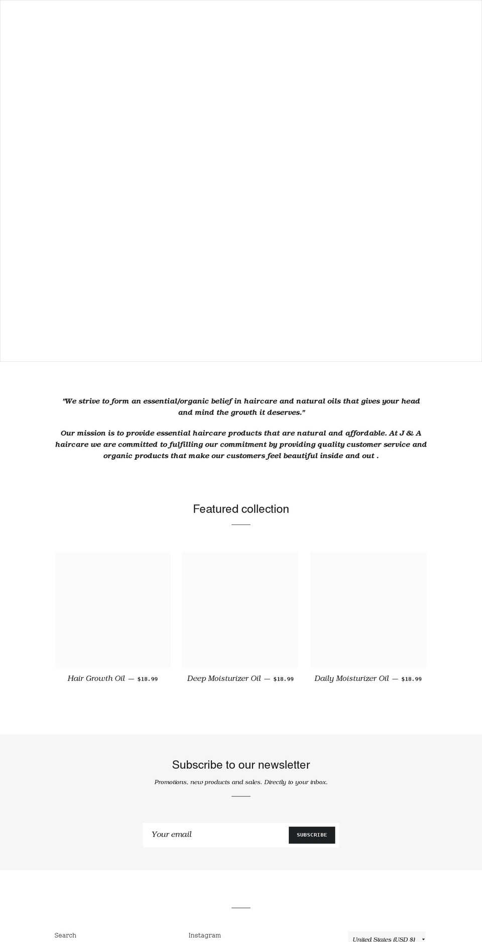 jandahaircare.com shopify website screenshot
