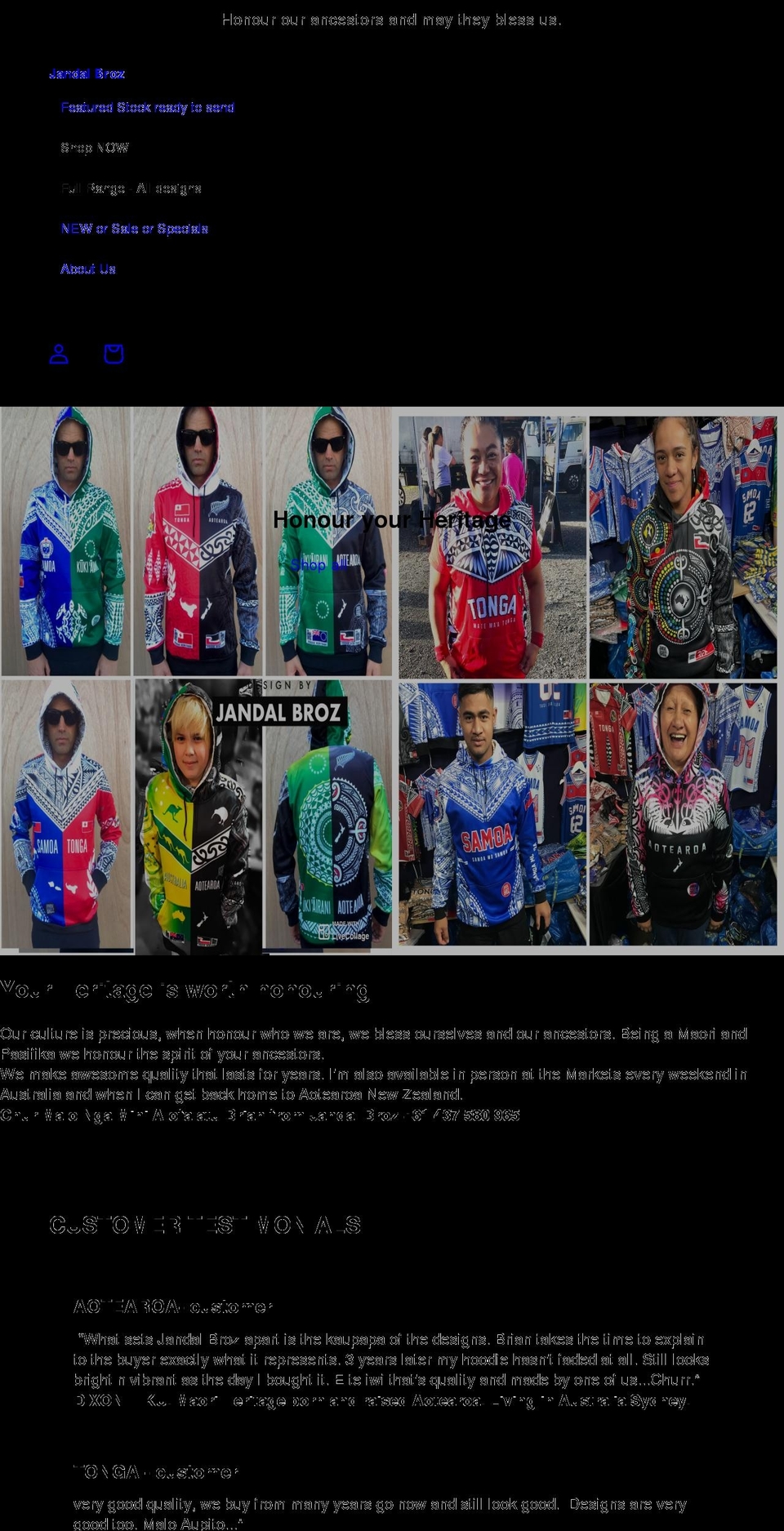 jandalbroz.com.au shopify website screenshot