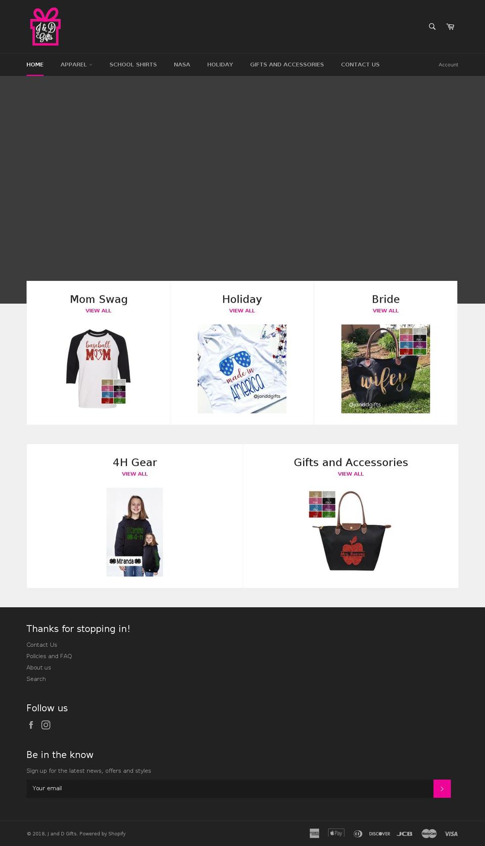 janddgifts.com — Shopify storefront screenshot