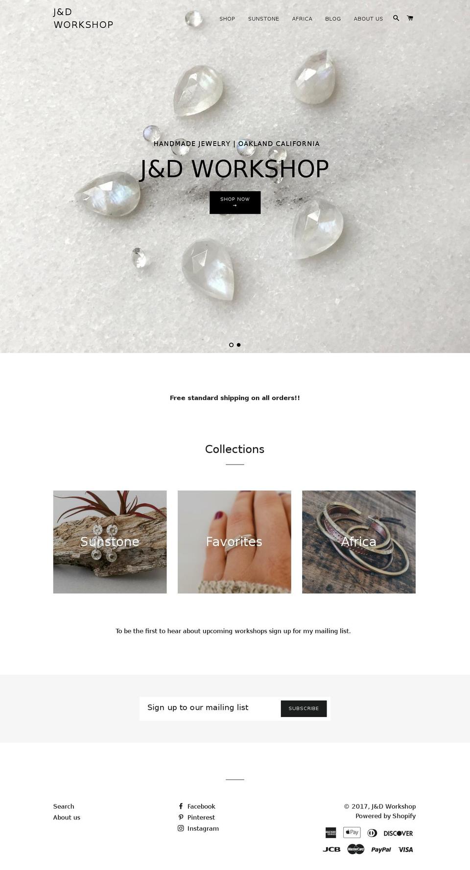 janddworkshop.com shopify website screenshot
