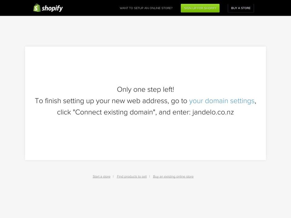 jandelo.co.nz shopify website screenshot