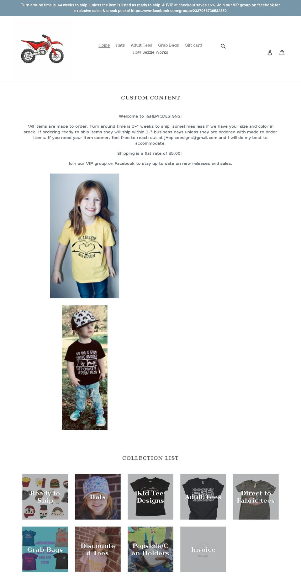 jandhepicdesigns.com shopify website screenshot