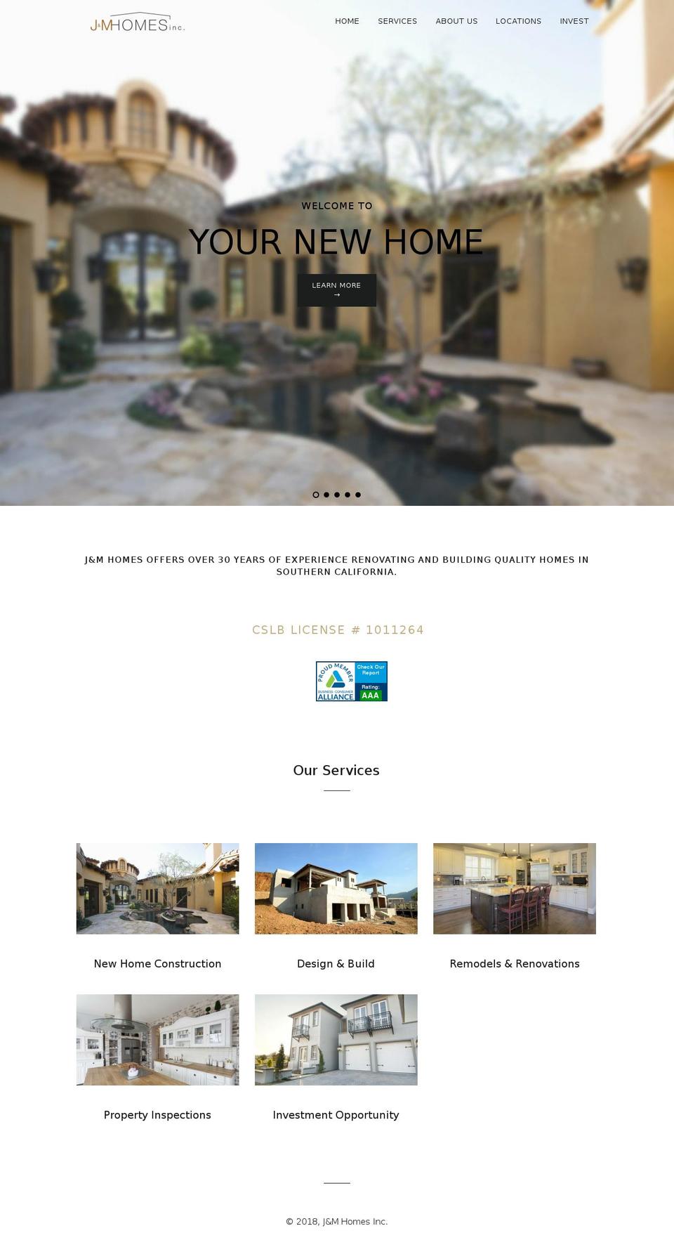 jandmhomesinc.com — Shopify storefront screenshot