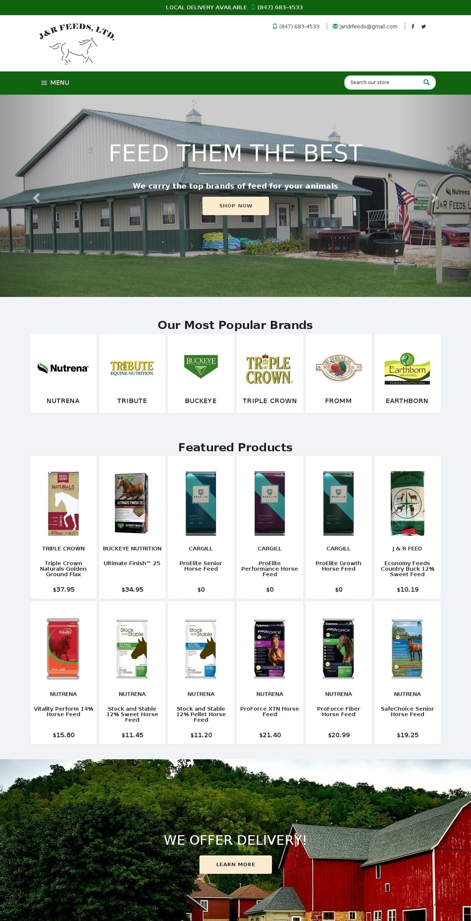 jandrfeeds.net shopify website screenshot