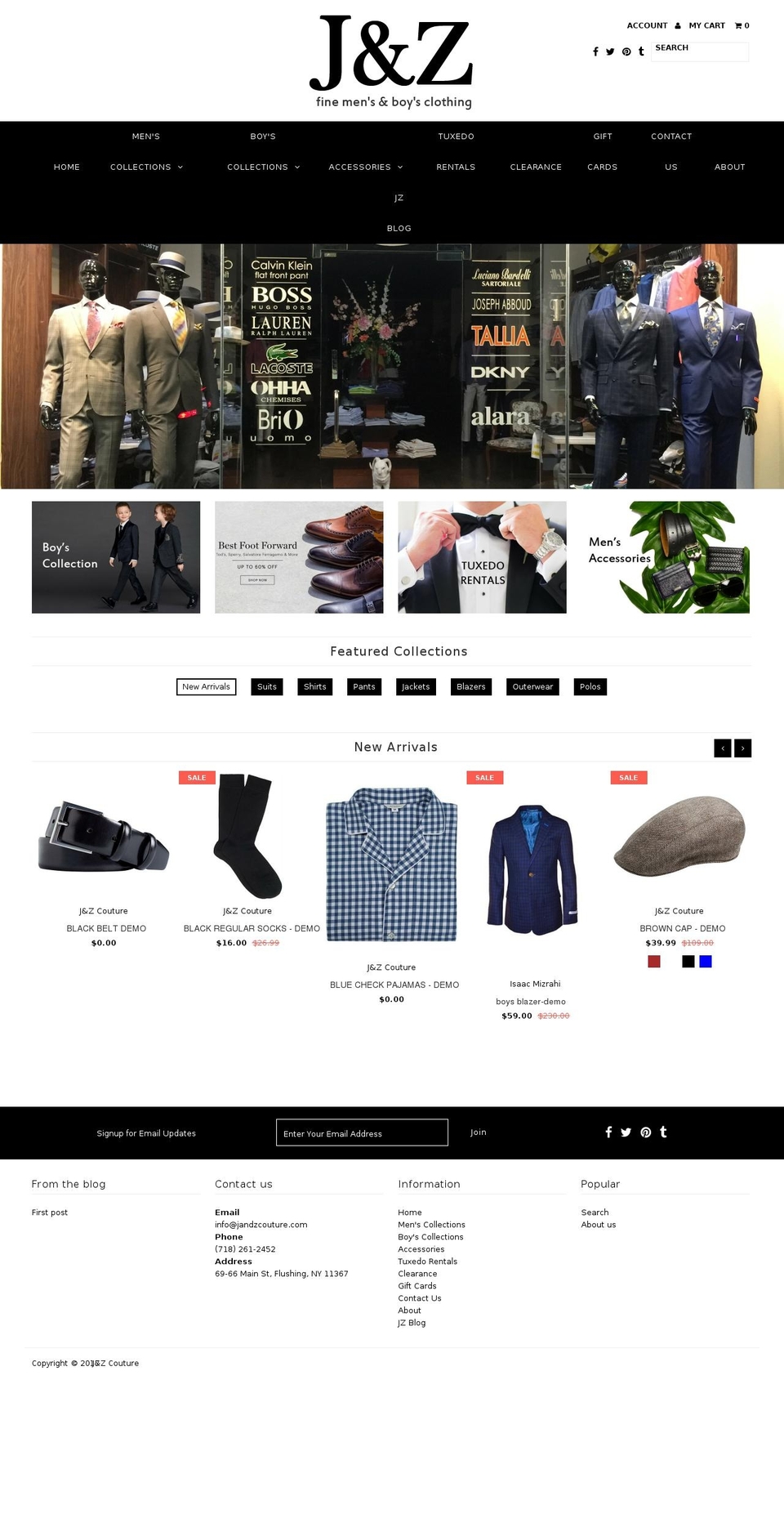 jandzcouture.com shopify website screenshot