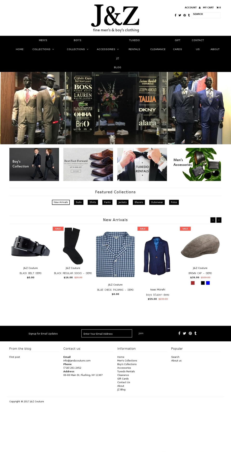 ZAZA Shopify theme site example jandzcoutureboutique.com