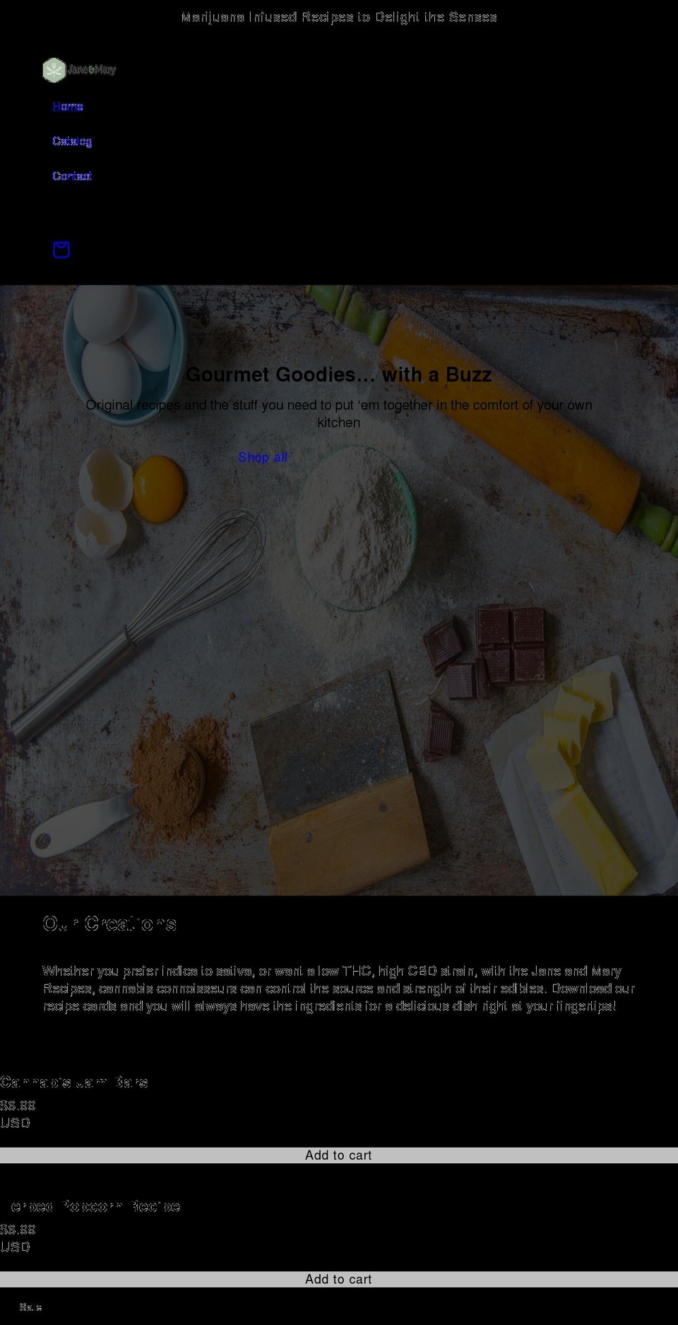 janeandmary.com shopify website screenshot
