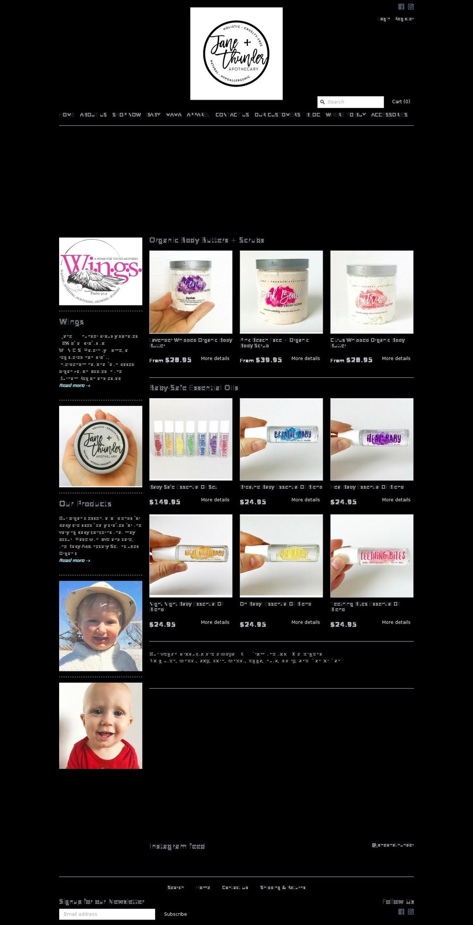 janeandthunder.com — Shopify storefront screenshot