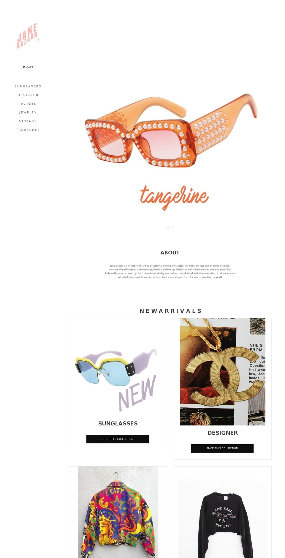janebazaar.com — Shopify storefront screenshot
