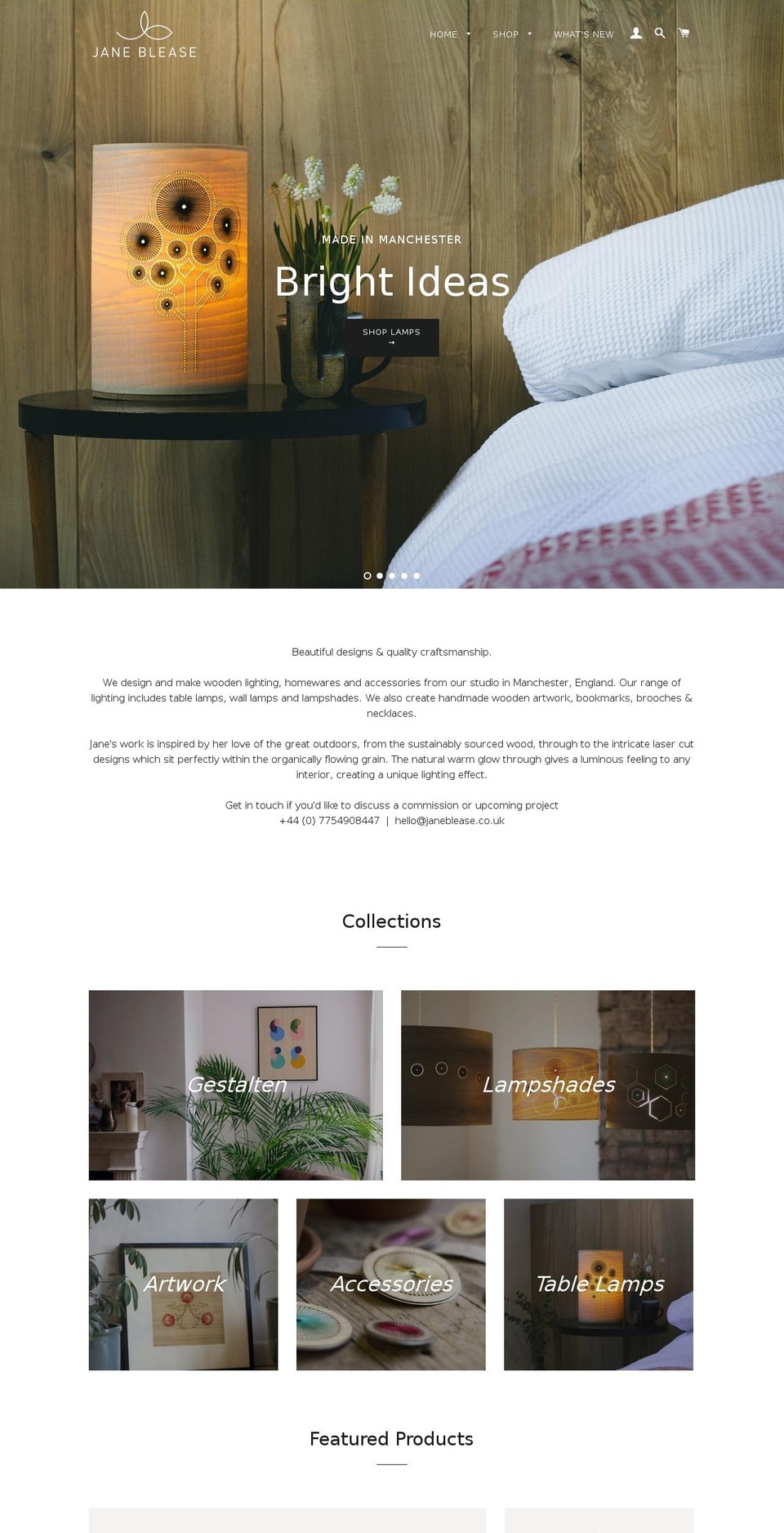 janeblease.co.uk shopify website screenshot