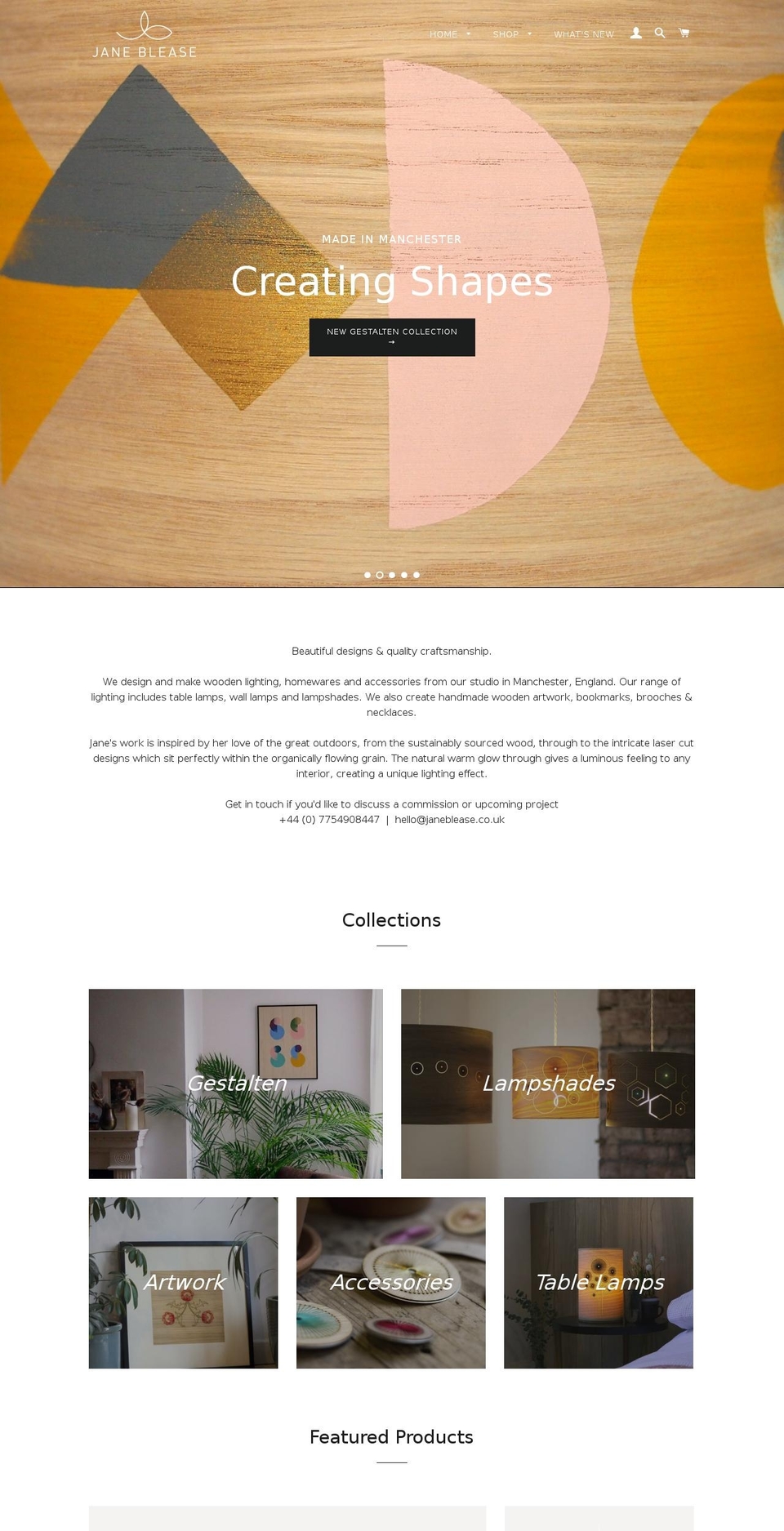 janebleasedesign.co.uk shopify website screenshot