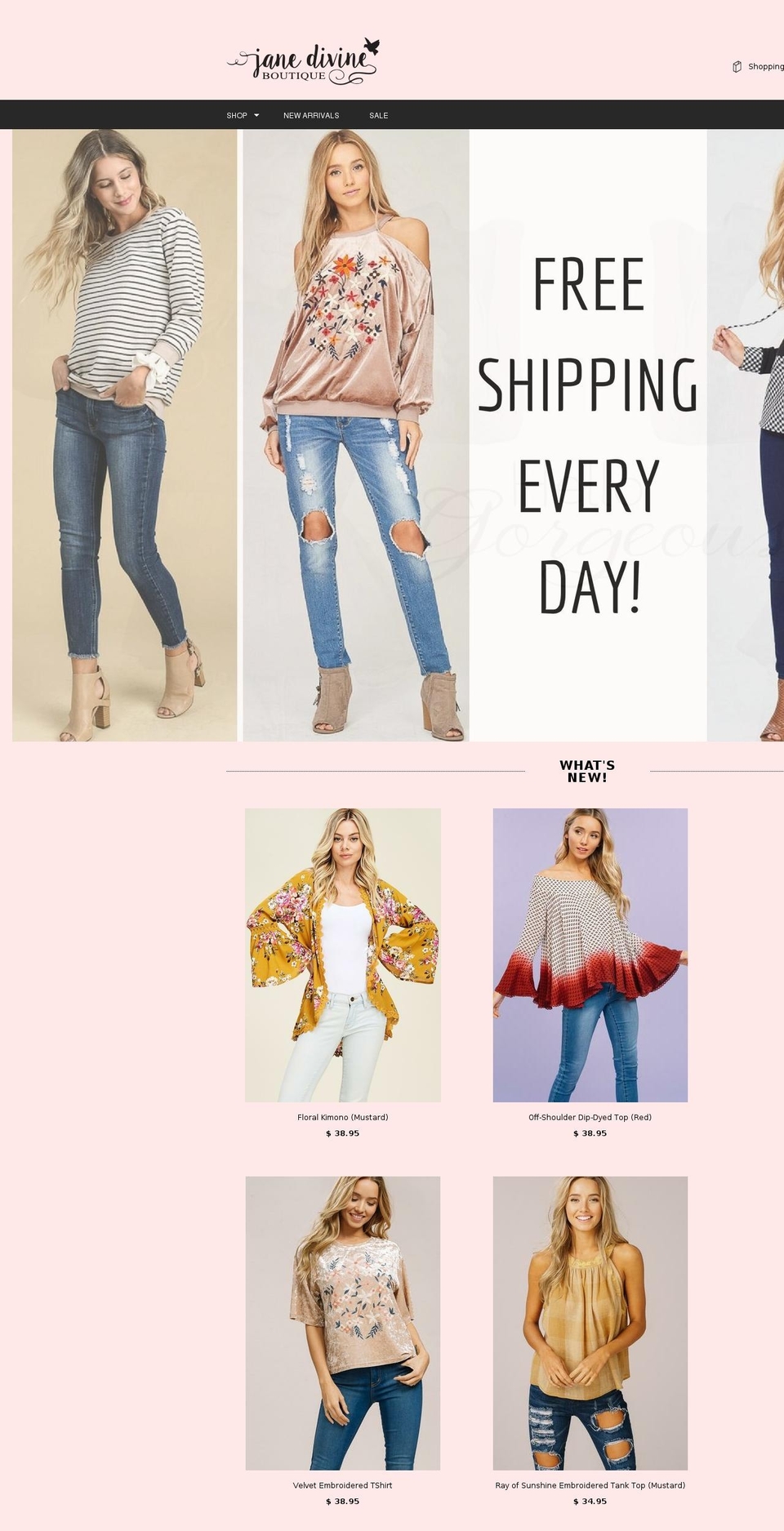 janedivineboutique.com — Shopify storefront screenshot