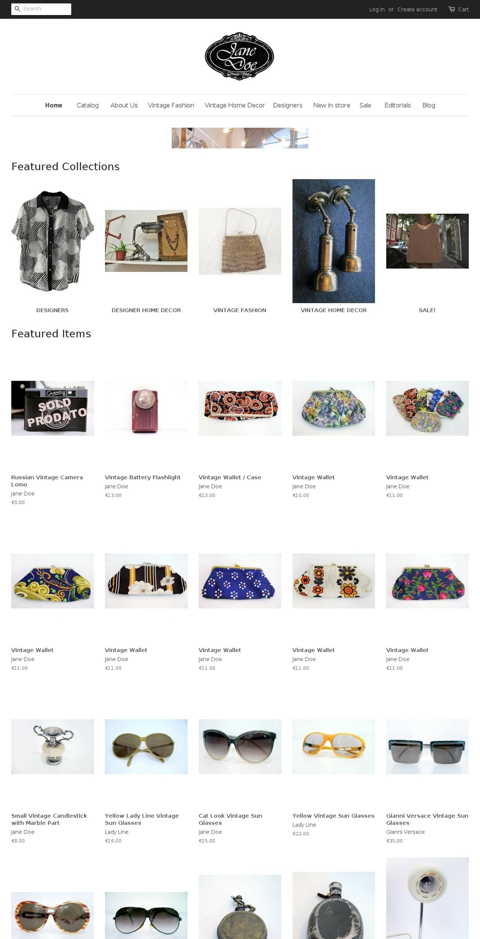 janedoeshop.net shopify website screenshot