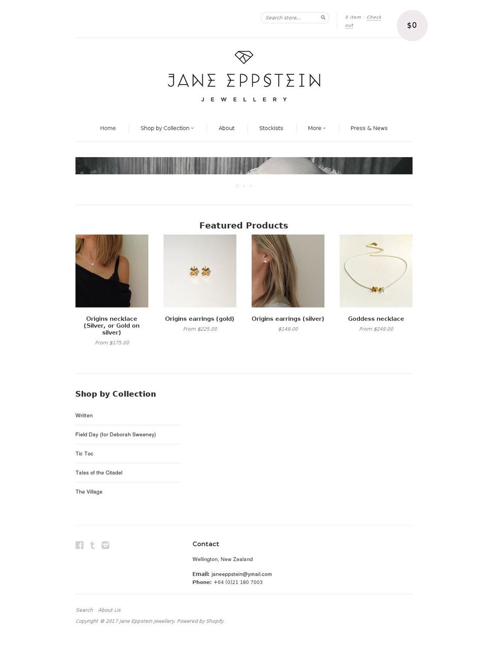 janeeppsteinjewellery.com shopify website screenshot