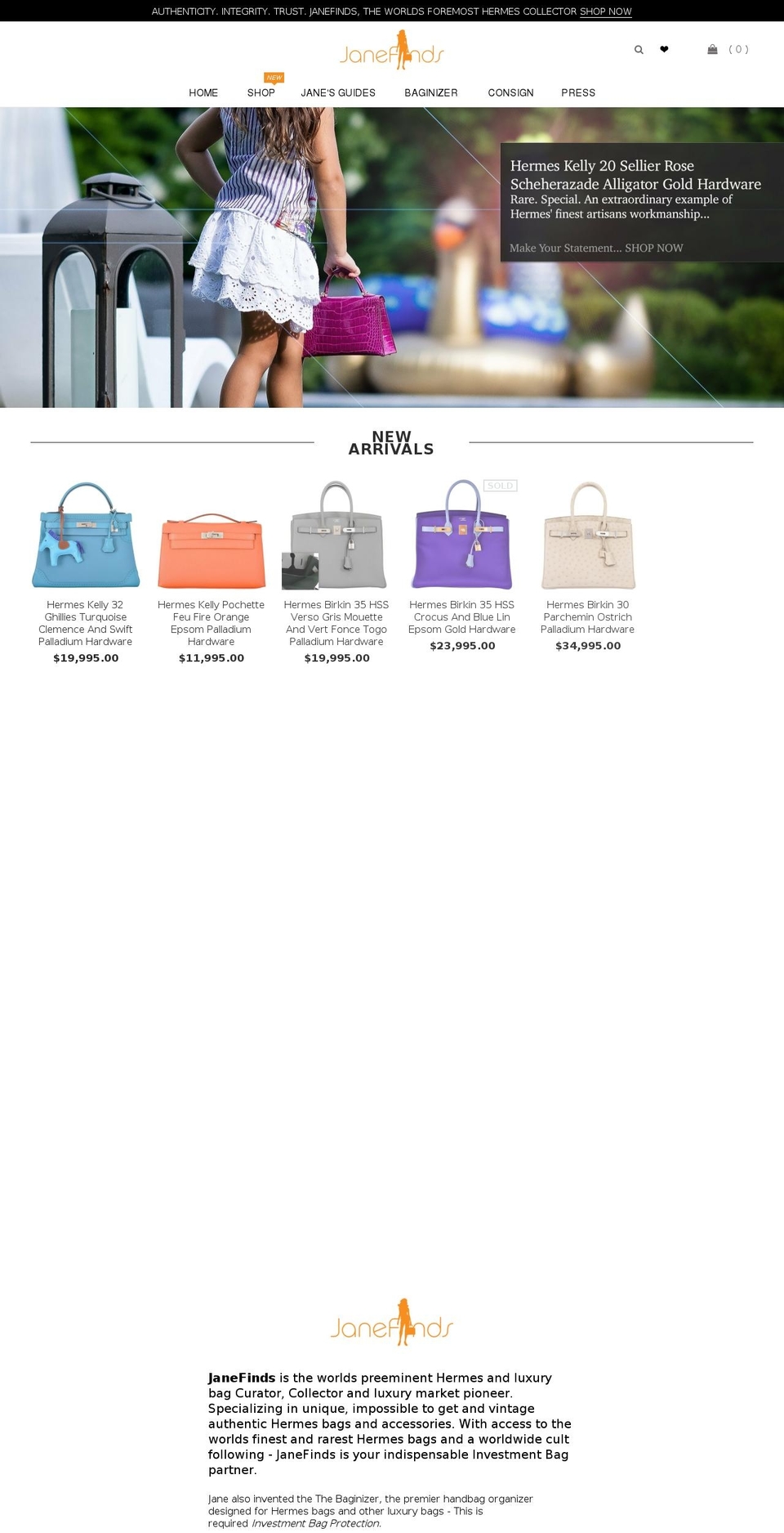 janefinds.me shopify website screenshot