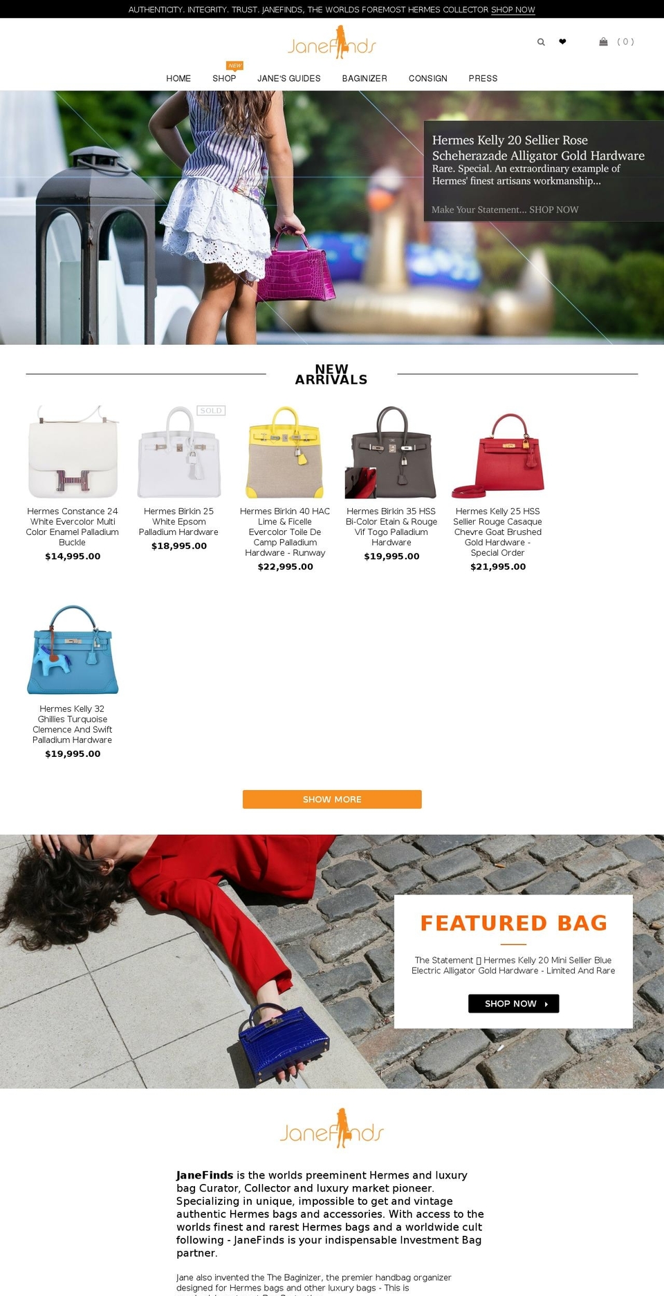 JaneFinds 2017 Shopify theme site example janefinds.net