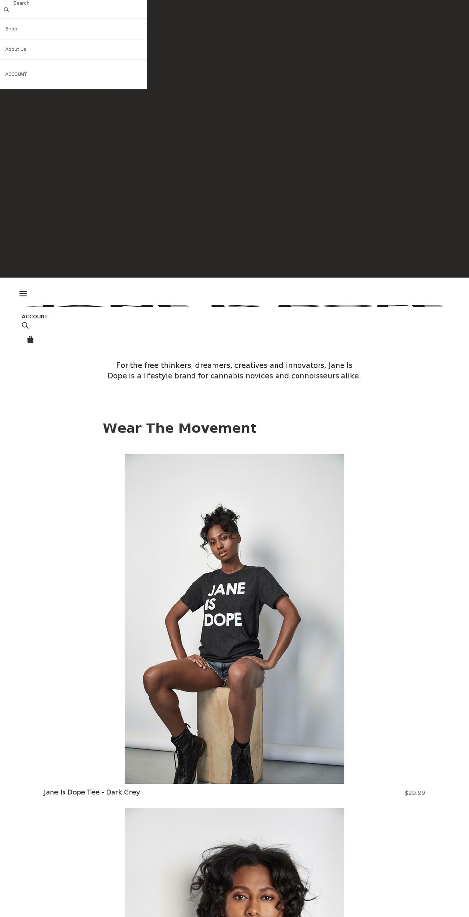 janeisdope.com — Shopify storefront screenshot
