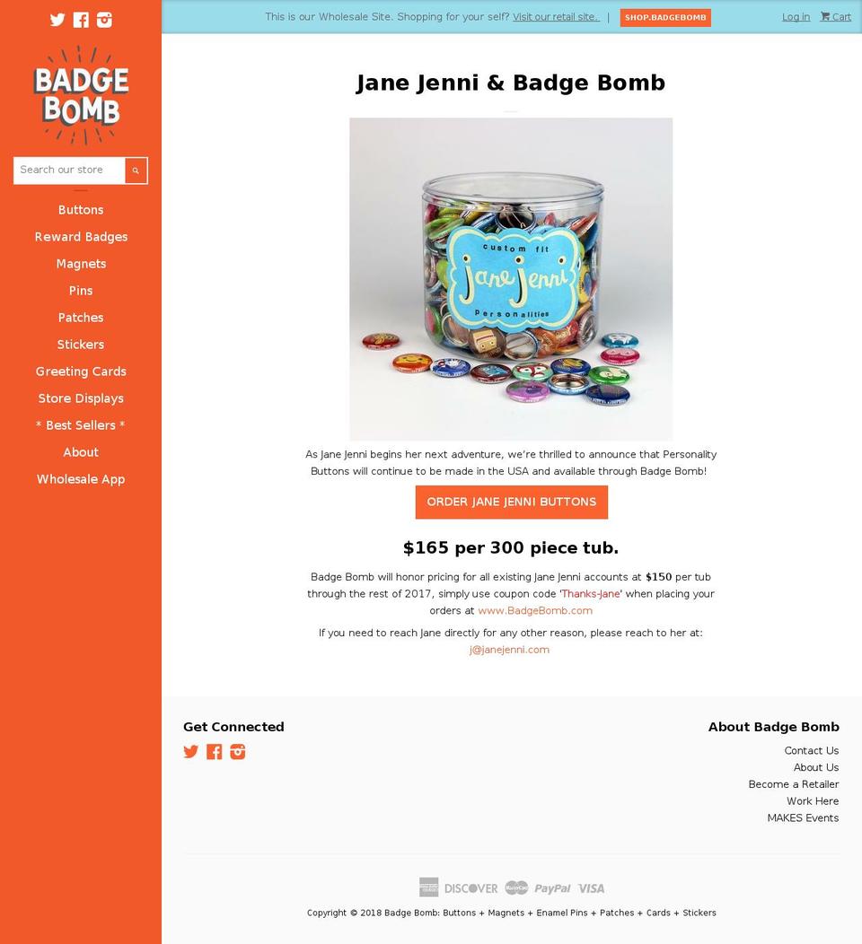 Pop (Badge Bomb Remix) - Production Shopify theme site example janejenni.com